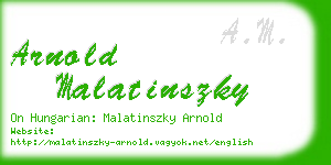 arnold malatinszky business card